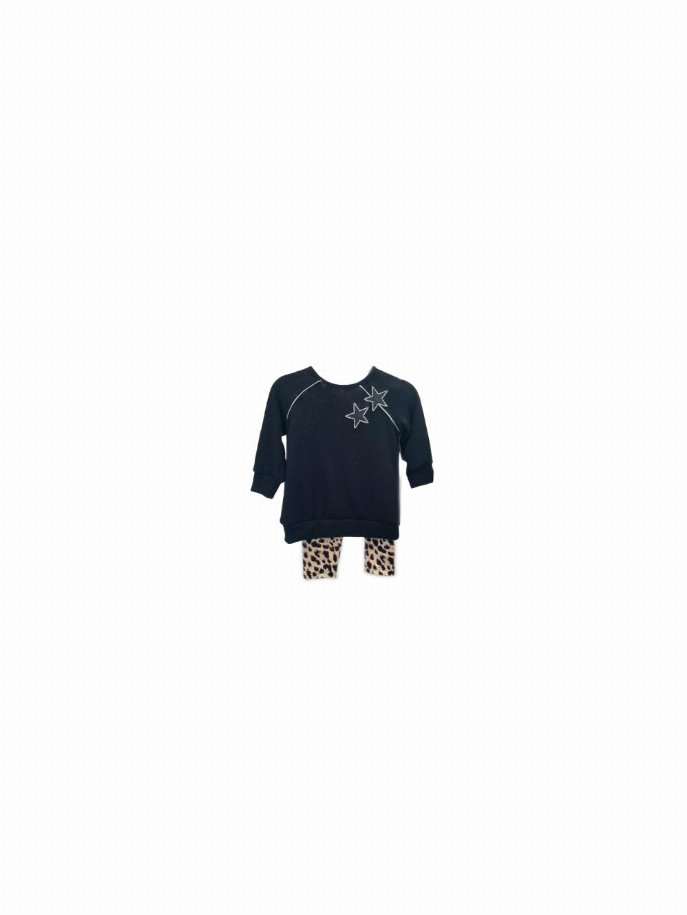Hacci Tunic and Leopard Leggings Set Little Mass