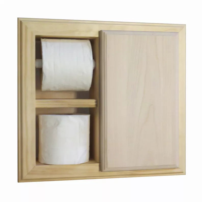 Haile Solid Wood Recessed Wood Toilet Paper Holder with Storage Cubby WG Wood Products, LLC