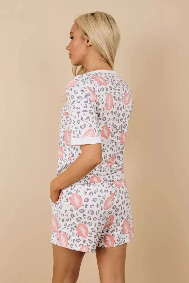 Halle Storm Lip + Leopard Loungewear Set Stay Warm in Style