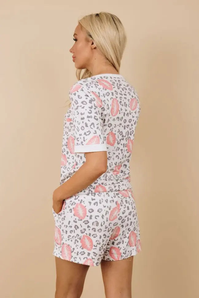 Halle Storm Lip + Leopard Loungewear Set Stay Warm in Style