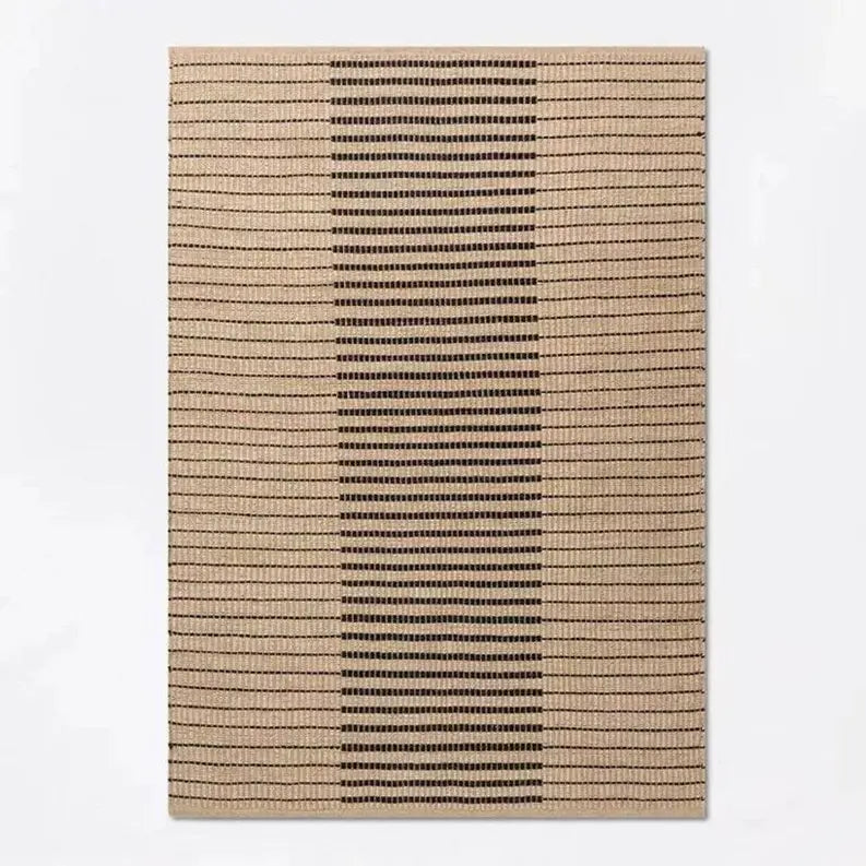 Hand Woven Striped Jute Cotton Wool Area Rug Home Mart Goods
