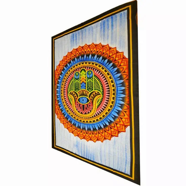 Hand of Fatima Wall Art Room Decoration Cotton Tapestry Bedspread Wild Lotus