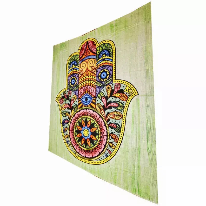 Hand of Fatima Wall Art Room Decoration Cotton Tapestry Bedspread Wild Lotus