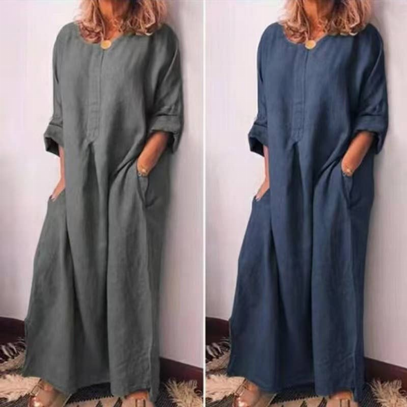 Handmade- 100% Linen Long Dress Multi Colors Pawsome Pet