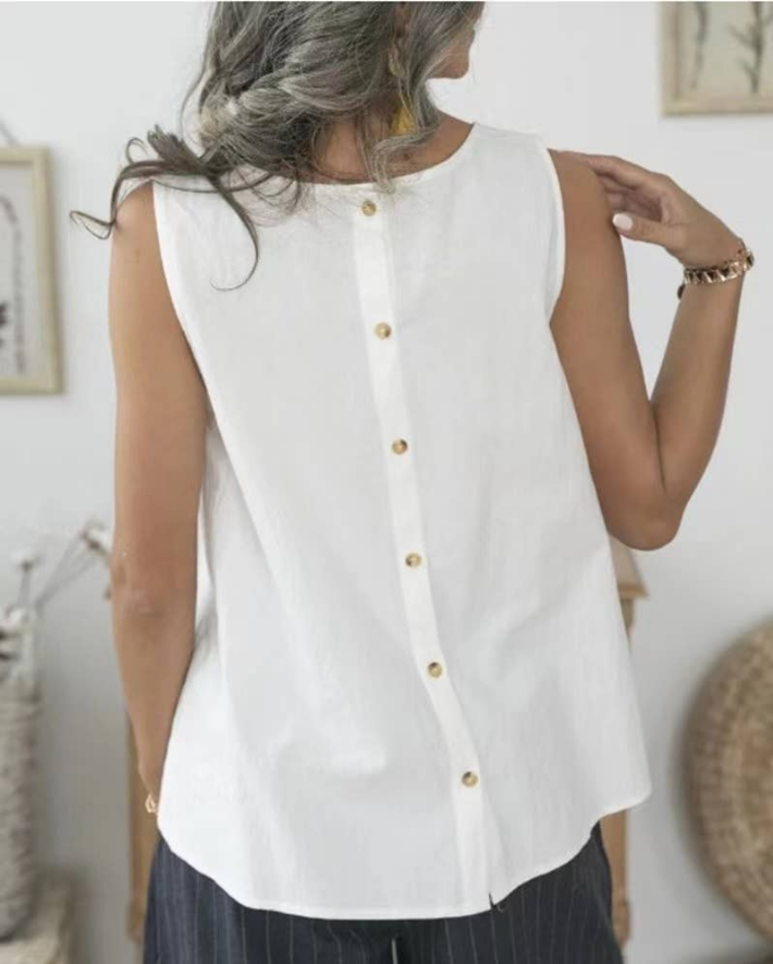 Handmade- 100% Linen Simple White Vest Pawsome Pet