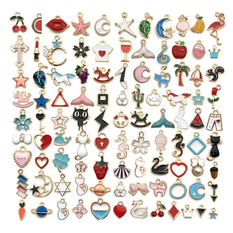 Handmade-Diy-Ornament-Accessories-Oil-Dripping-Alloy-Small-Pendant-Mixed-100-Bracelet-Pendant-Accessories-Material-Accessories-GreatEagleInc-334254529
