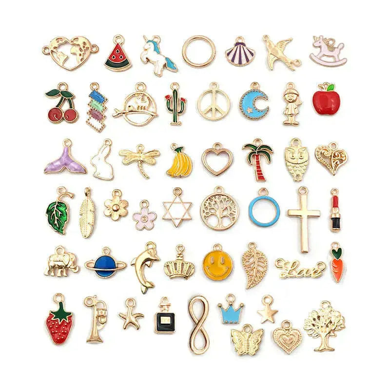 Handmade-Diy-Ornament-Accessories-Oil-Dripping-Alloy-Small-Pendant-Mixed-100-Bracelet-Pendant-Accessories-Material-Accessories-GreatEagleInc-334254777