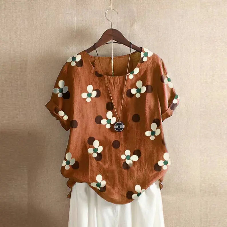 Handmade Dress - 100% Linen Pink Floral Top Pawsome Pet