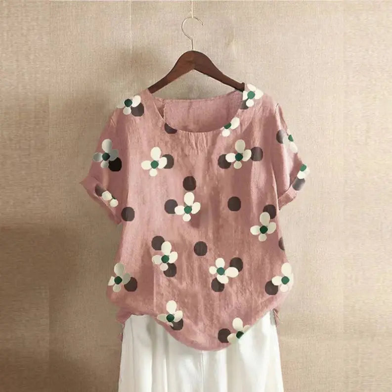 Handmade Dress - 100% Linen Pink Floral Top Pawsome Pet