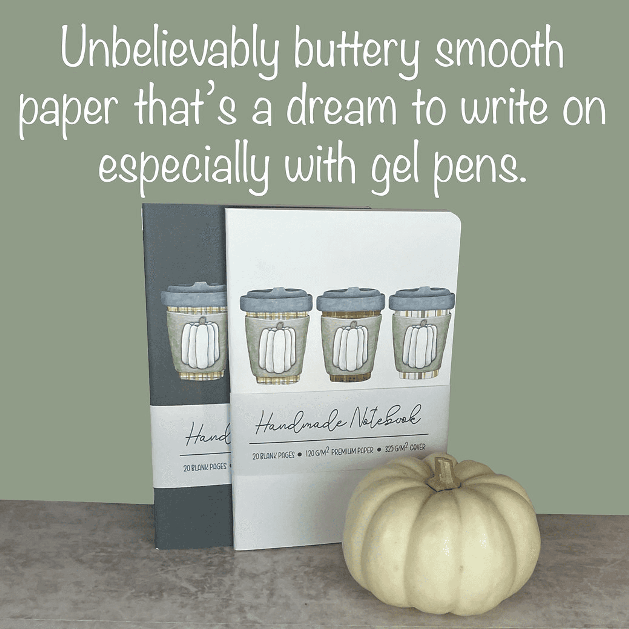 Handmade Saddle Bound Notebooks- Pumpkin Spice Trio - 2 Notebook Bundle Art by Erica H