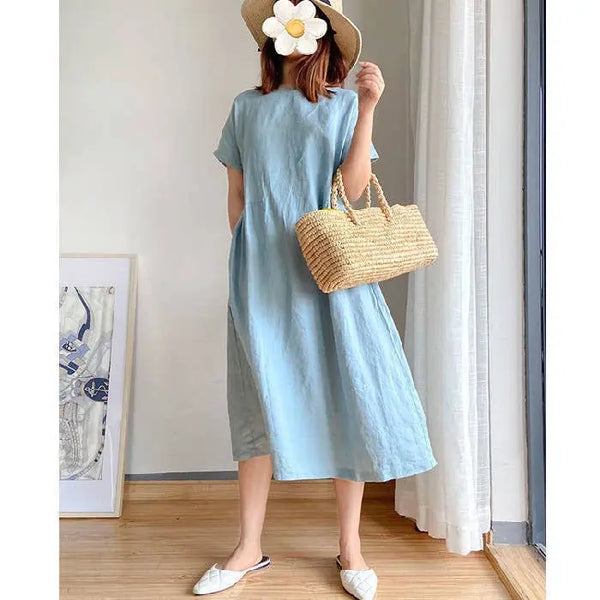 Handmade- Shirt Dress Dress 100% Linen Pawsome Pet