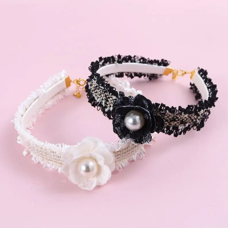 Handwoven Tweed Flower Collar Necklace Bark Fifth Avenue