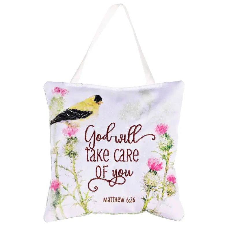 Hanging Door Pillow God Will Matt. 6:26 Dicksons Inc