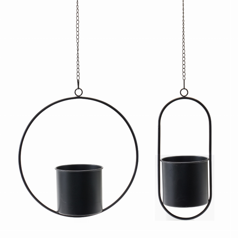 Hanging Pot (Set of 2) 17"H Metal Melrose Intl.