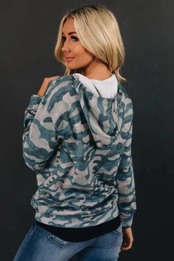 Hansen Camo Zip Up Jacket Stay Warm in Style