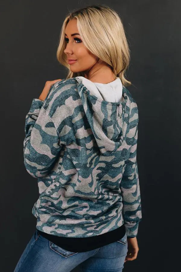 Hansen Camo Zip Up Jacket Stay Warm in Style