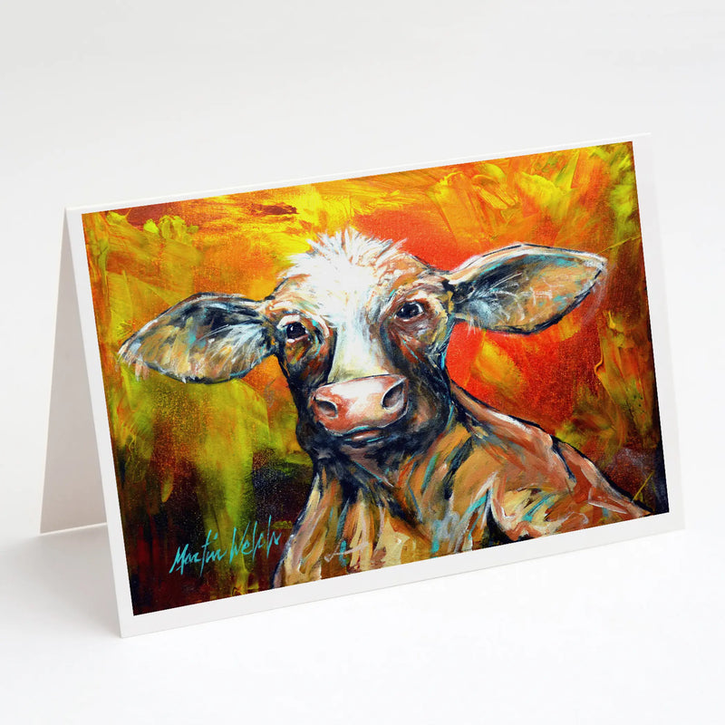 Happy Cow Greeting Cards Pack of 8 Caroline's Treasures
