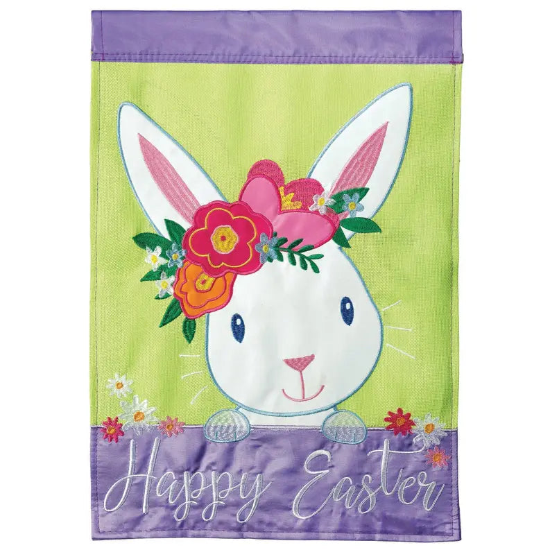 Happy Easter Bunny Double Applique Flag Dicksons Inc