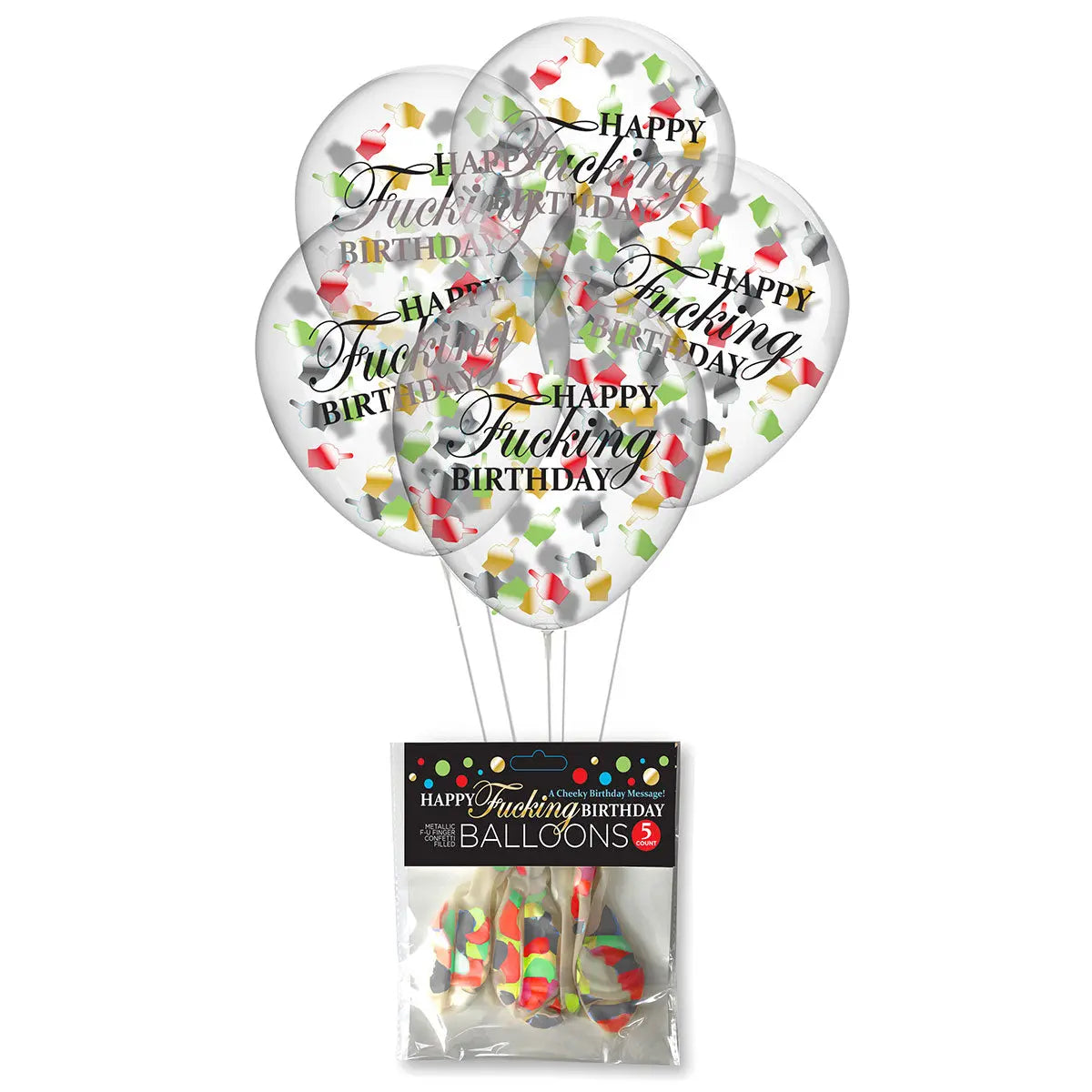 Happy Fucking Birthday Balloons 5pk Candyprints