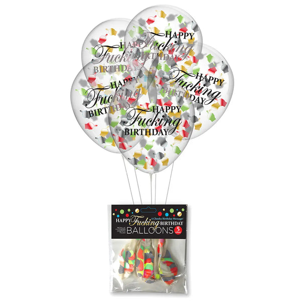 Happy Fucking Birthday Balloons 5pk Candyprints
