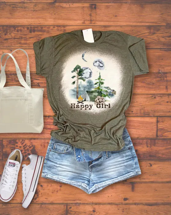 Happy Girl Camping Tee Rebelle Tree