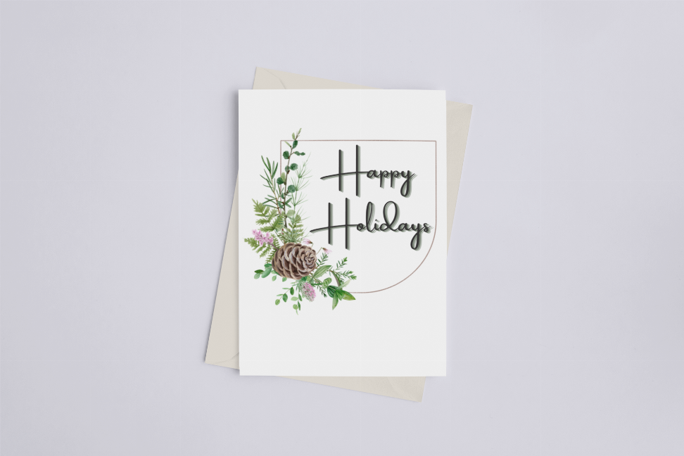 Happy Holidays - Greeting Card Black Cat Bazaar