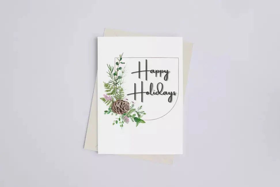 Happy Holidays - Greeting Card Black Cat Bazaar