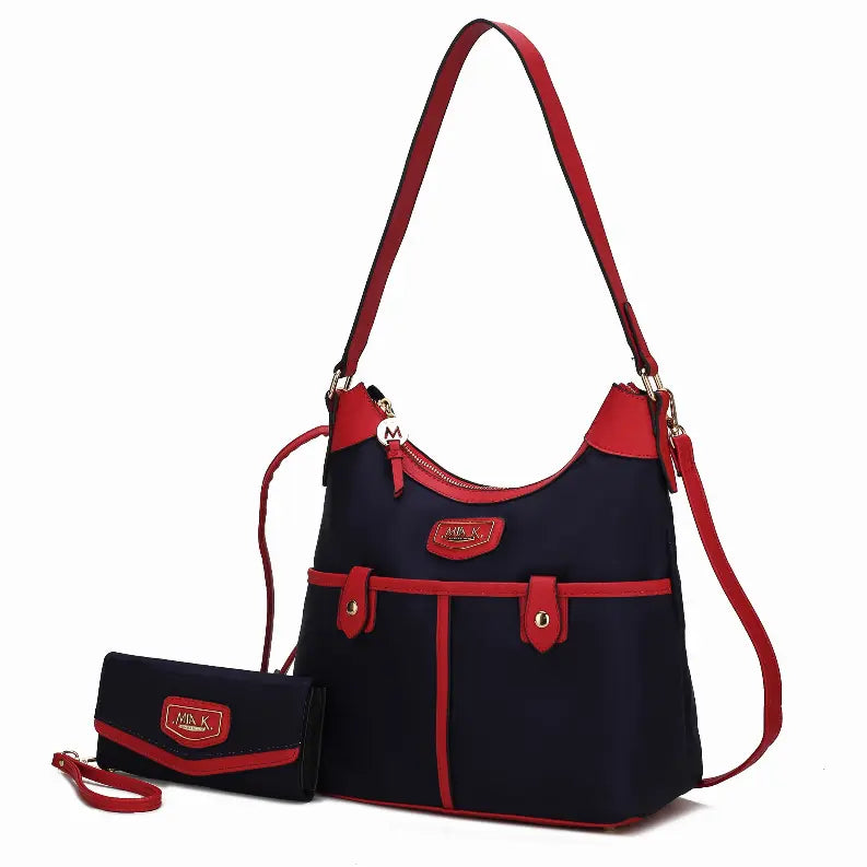 Harper Nylon Hobo Shoulder Handbag with Matching Wallet MKF Collection by Mia K.