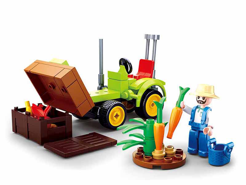 Harvest Farm Tractor Building Brick Kit (80 pcs) Texas Toy Distribution