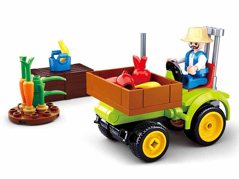 Harvest Farm Tractor Building Brick Kit (80 pcs) Texas Toy Distribution