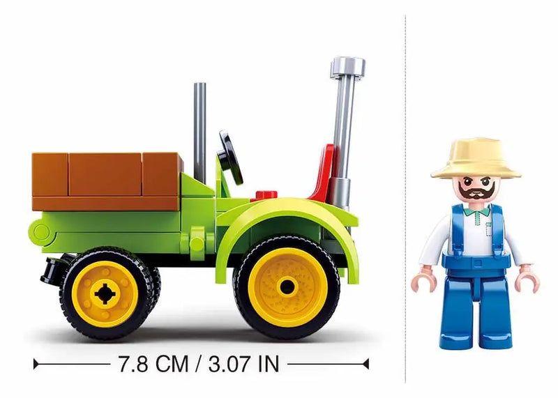 Harvest Farm Tractor Building Brick Kit (80 pcs) Texas Toy Distribution