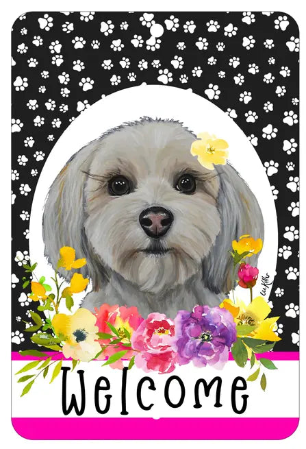 Havanese Cream - HHS Paw Prints Welcome Indoor/Outdoor Aluminum Sign Best of Breed