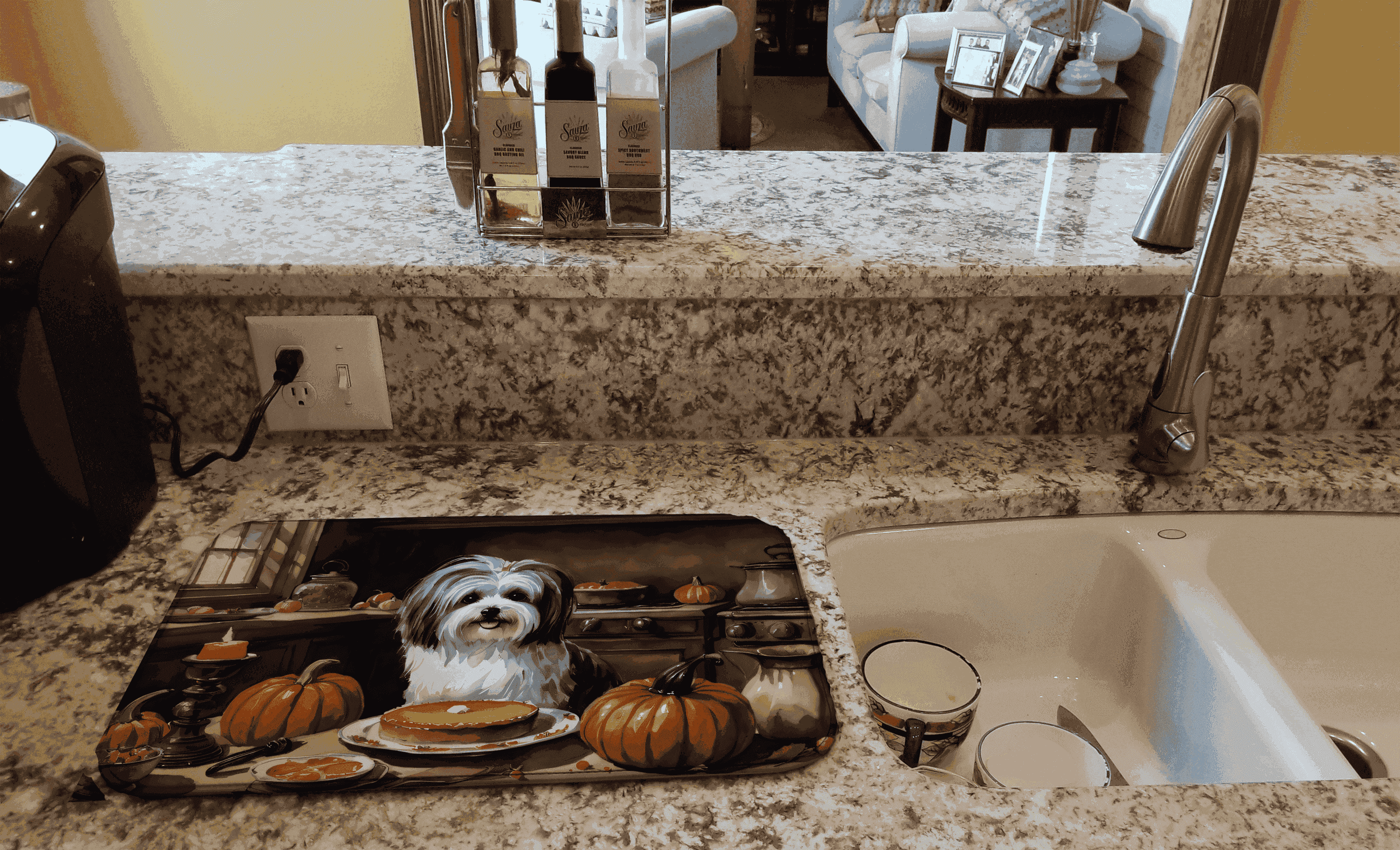 Havanese Fall Kitchen Pumpkins Dish Drying Mat Caroline's Treasures
