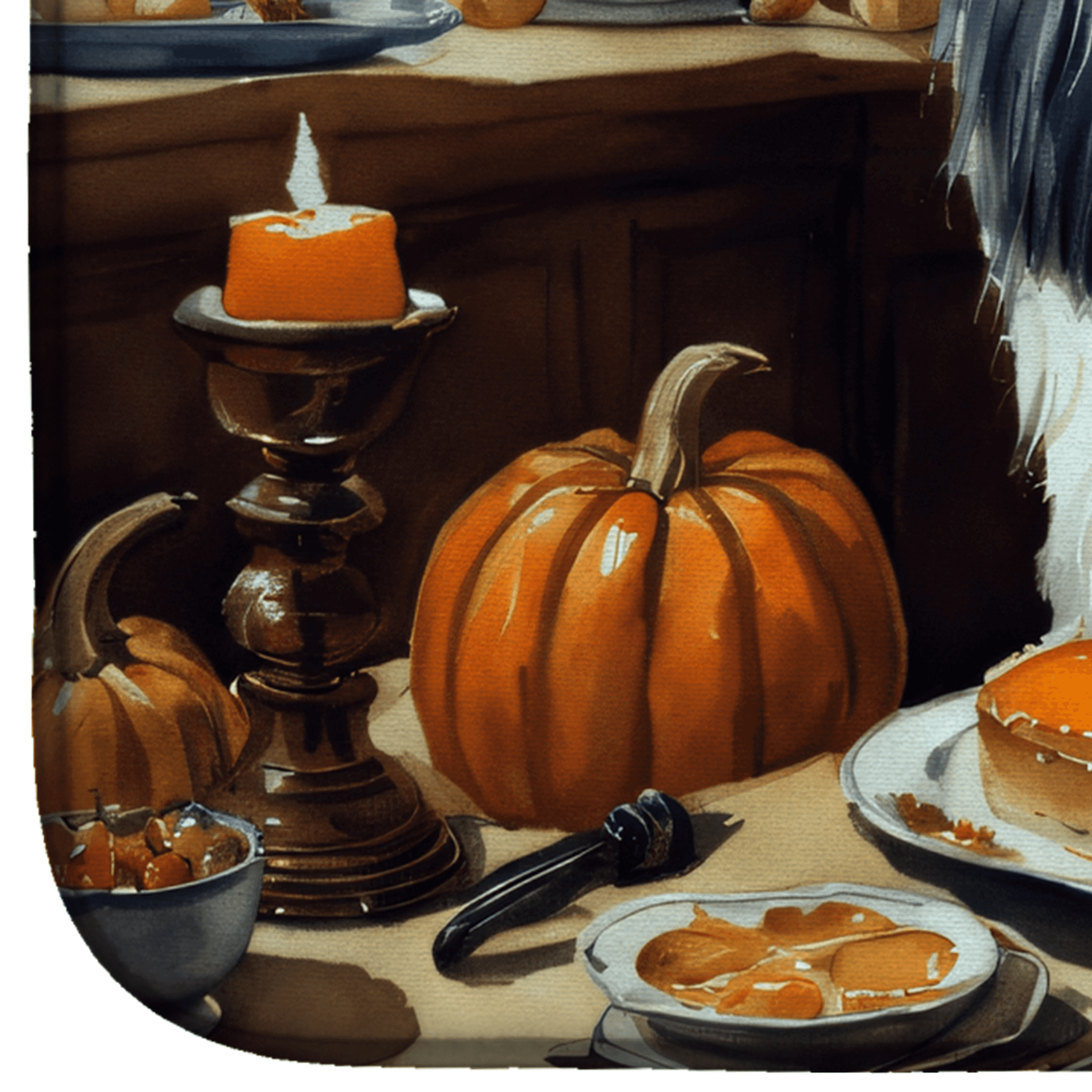 Havanese Fall Kitchen Pumpkins Dish Drying Mat Caroline's Treasures