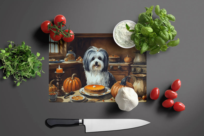 Havanese Fall Kitchen Pumpkins Glass Cutting Board Caroline's Treasures