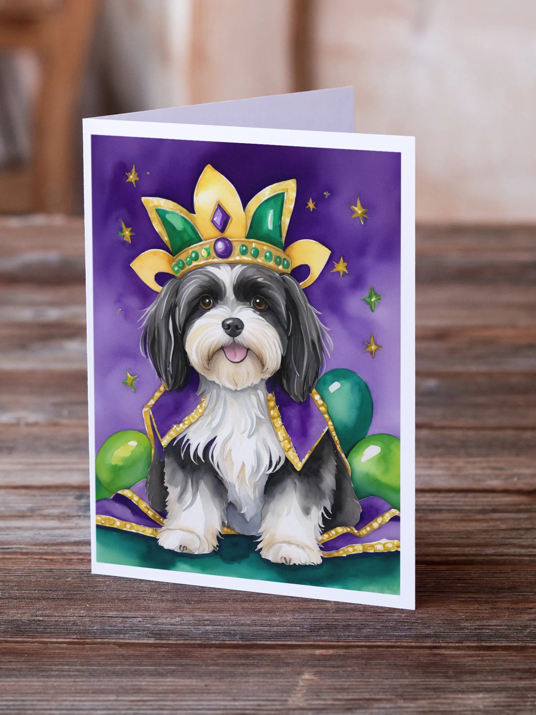 Havanese King of Mardi Gras Greeting Cards Pack of 8 Caroline's Treasures