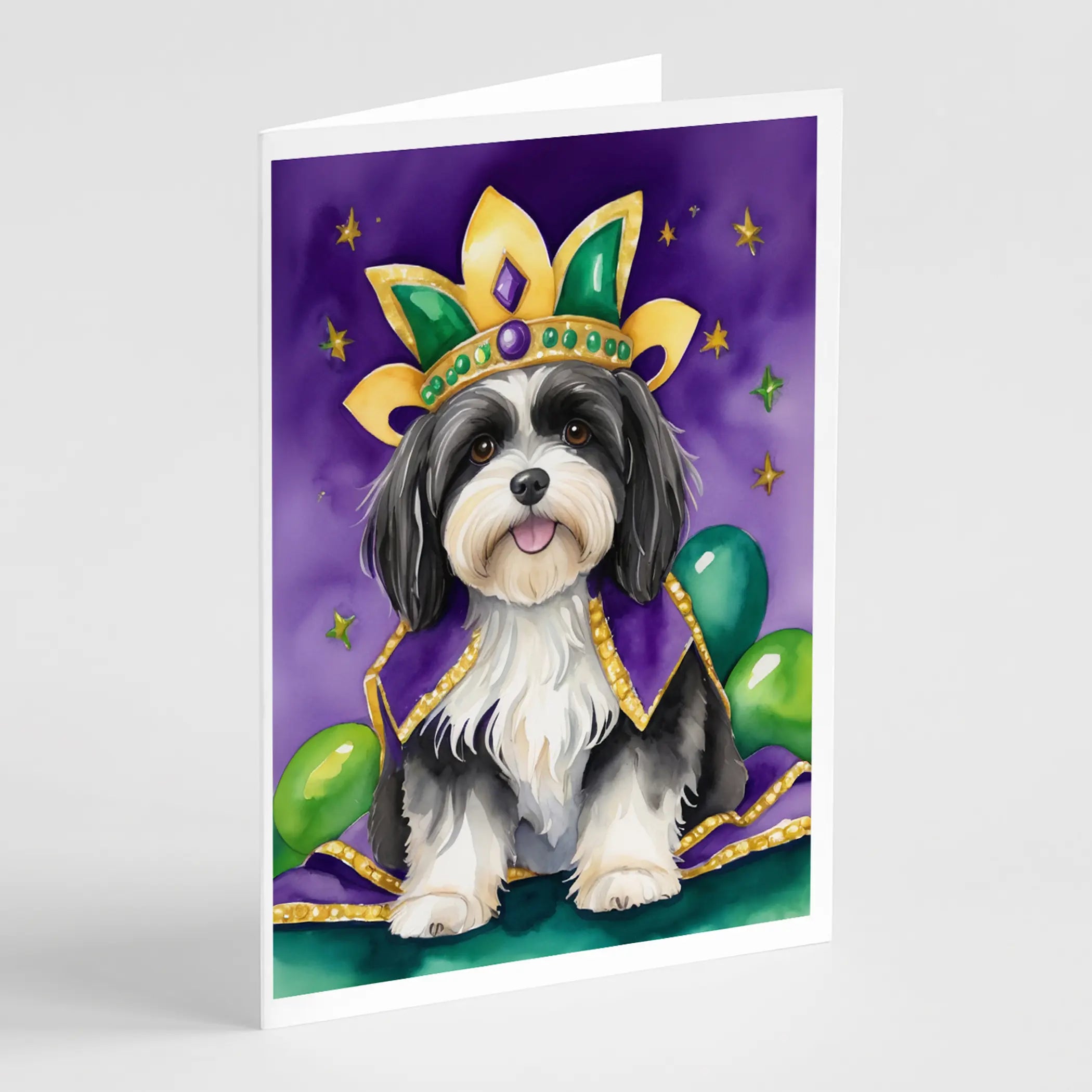 Havanese King of Mardi Gras Greeting Cards Pack of 8 Caroline's Treasures