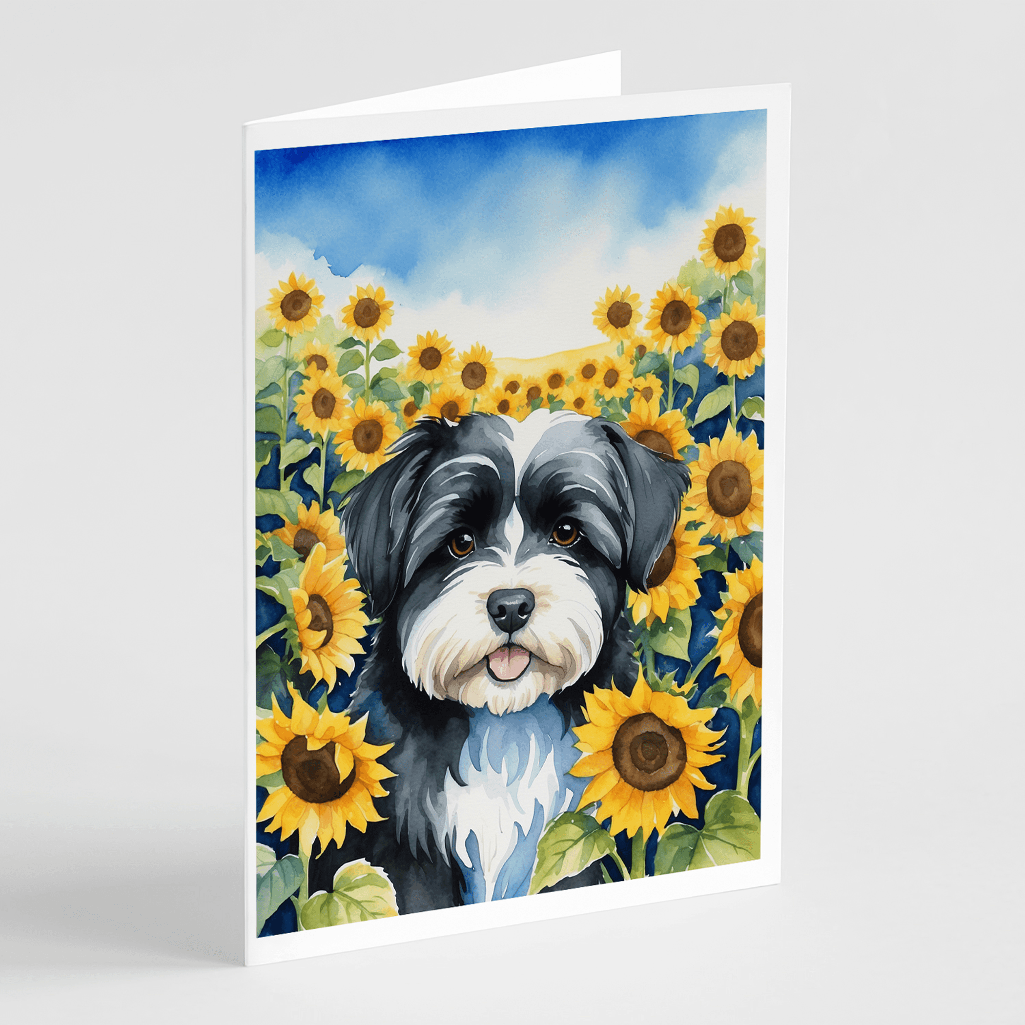 Havanese in Sunflowers Greeting Cards Pack of 8 Caroline's Treasures