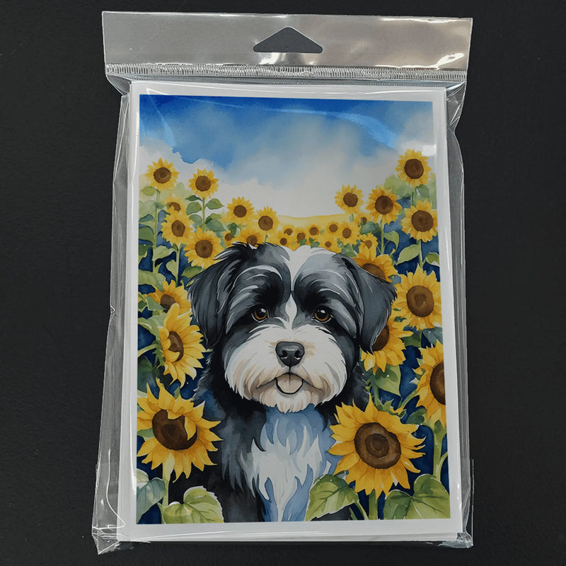 Havanese in Sunflowers Greeting Cards Pack of 8 Caroline's Treasures