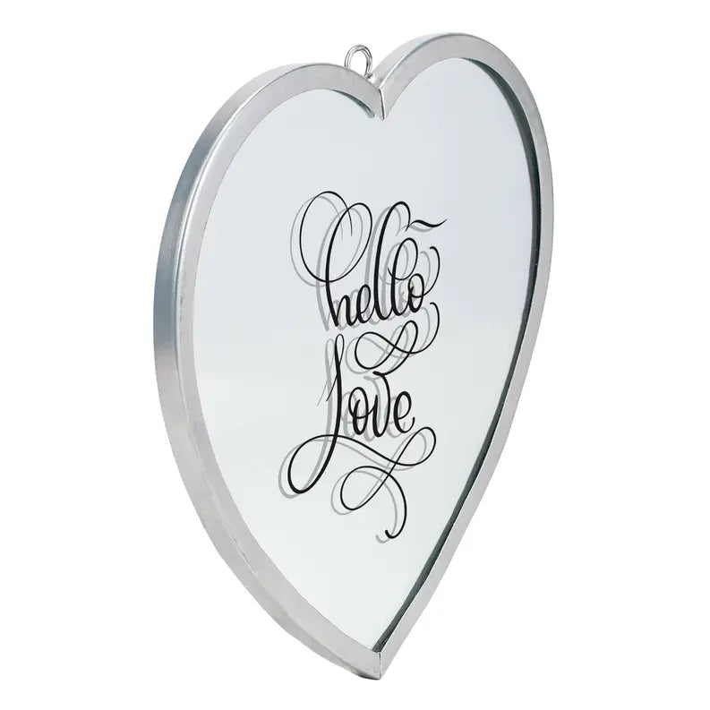 Heart Mirror Hello Love Med Silver Dicksons Inc