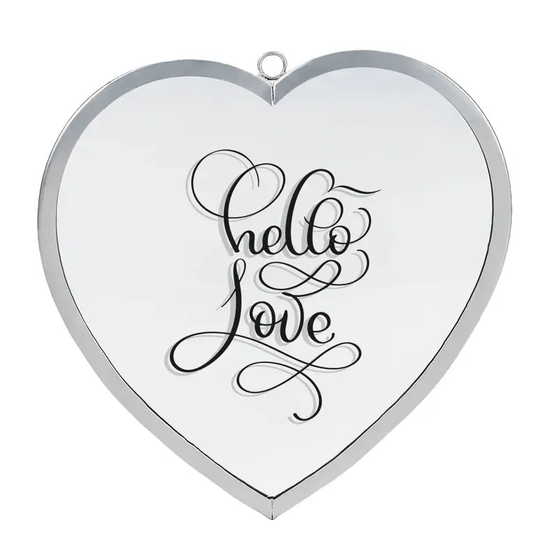 Heart Mirror Hello Love Med Silver Dicksons Inc
