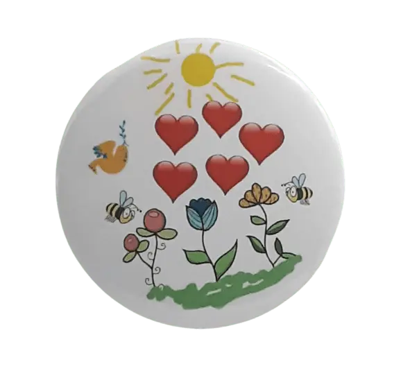 Hearts and Bees Bravo Buttons