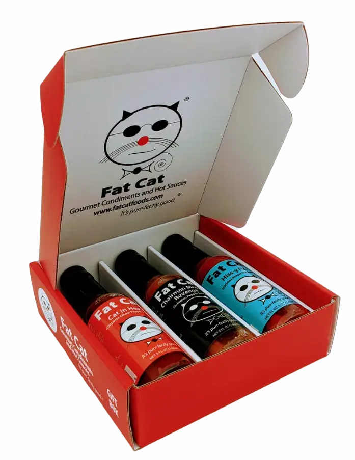 Heat Lovers Hot Sauce Gift Box by Fat Cat Gourmet Fat Cat Gourmet Hot Sauces