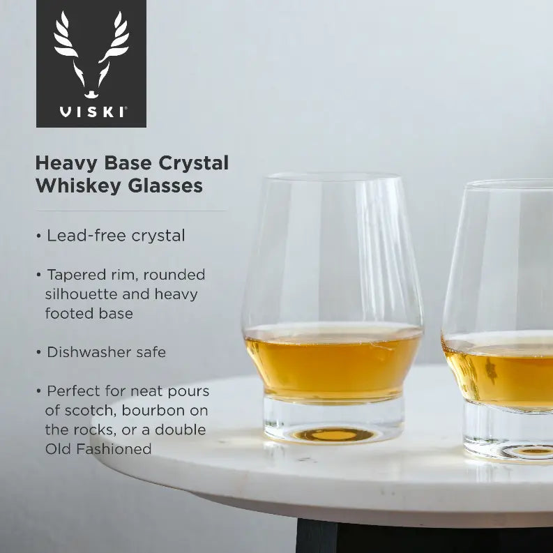 Heavy Base Crystal Whiskey Glasses by Viski True Brands