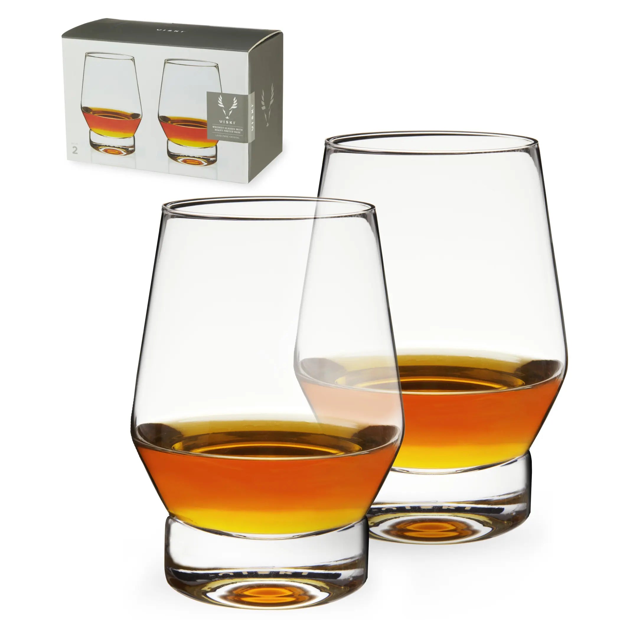 Heavy Base Crystal Whiskey Glasses by Viski True Brands