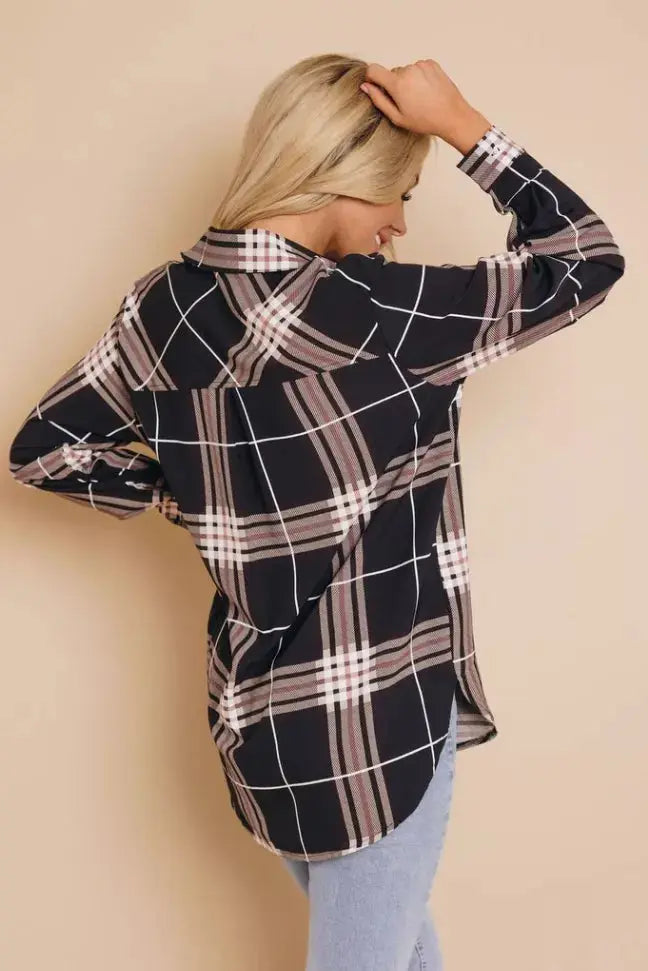Hellbent Plaid Button Shirt Stay Warm in Style