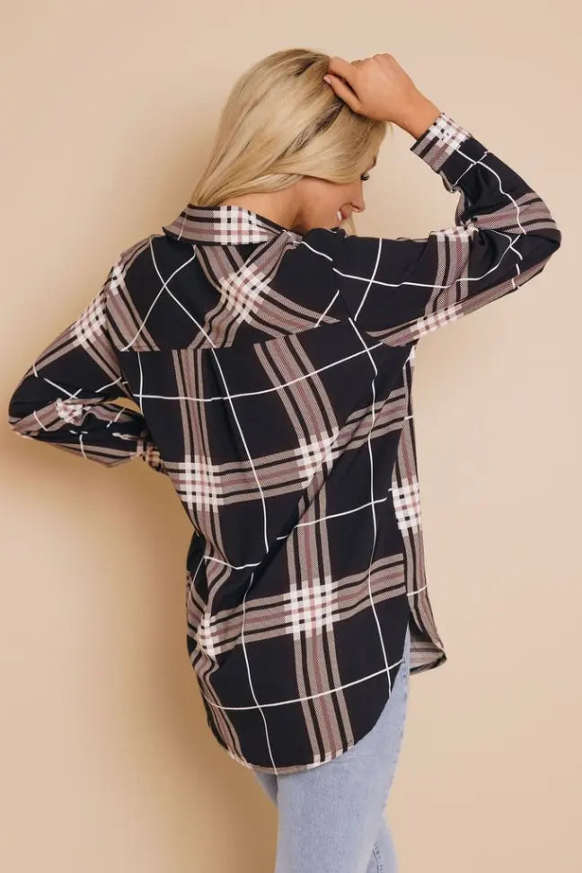 Hellbent Plaid Button Shirt Stay Warm in Style