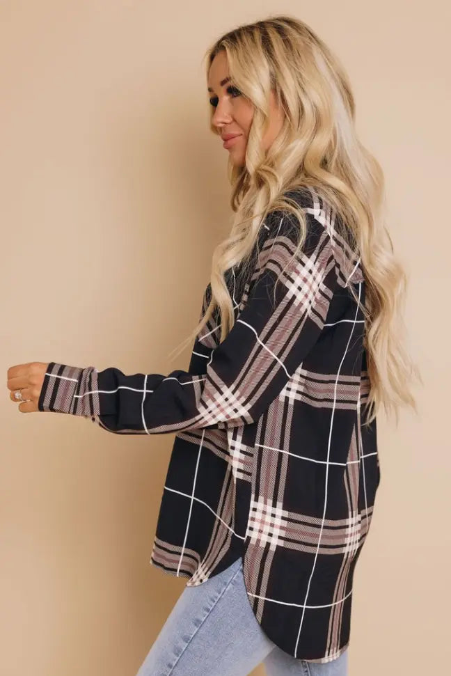 Hellbent Plaid Button Shirt Stay Warm in Style