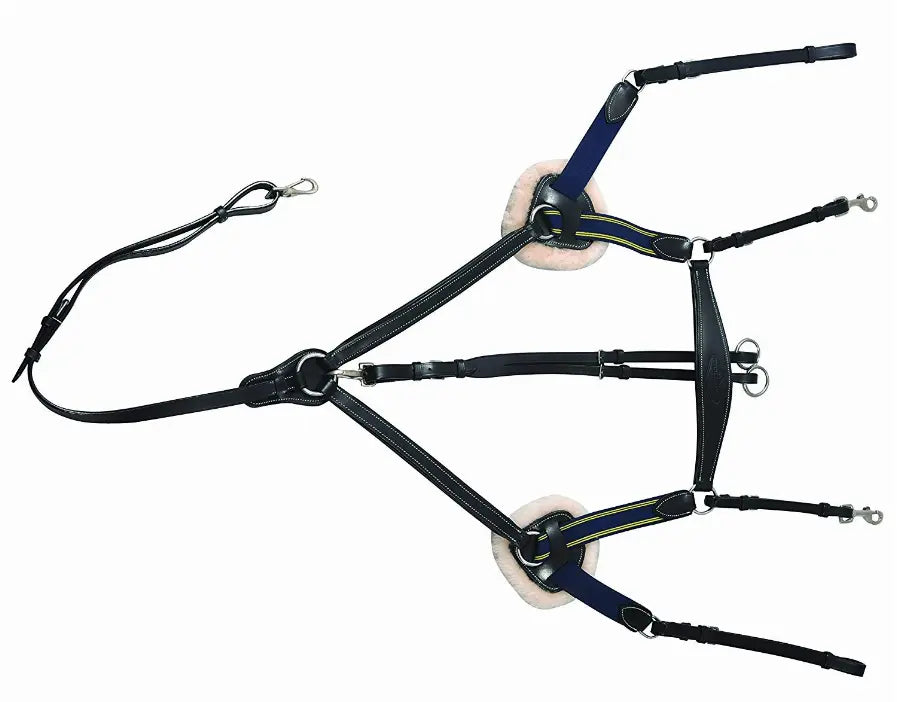 Henri de Rivel Pro 5 Point Elastic Breastplate Martingale with Running Attachment JPC Equestrian