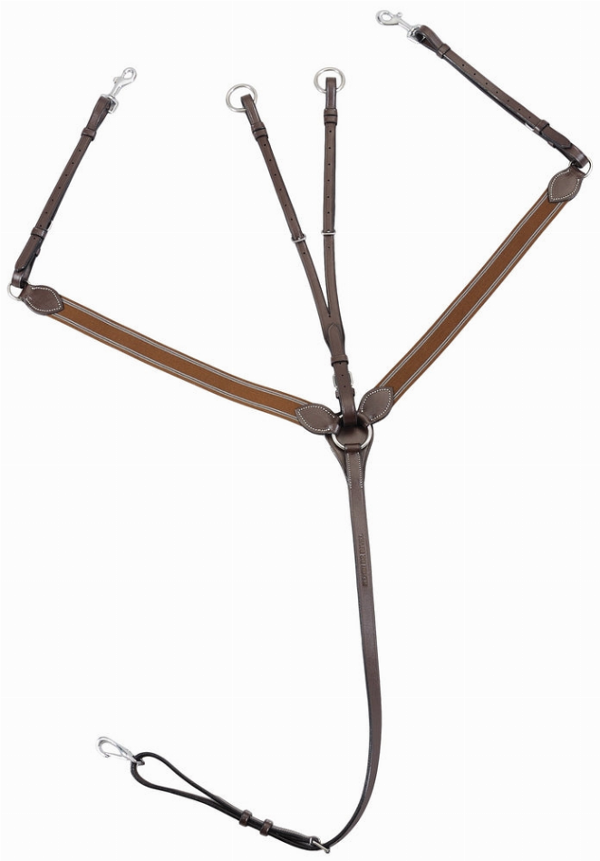 Henri de Rivel Pro Elastic Breastplate Martingale with Running Attachment JPC Equestrian